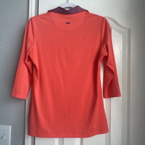Peter Millar Women's Henley Top Size Small UV SPF 50 Protection Orange Coral - Picture 5 of 7